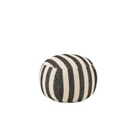 J-Line Pouf Ligné - Textile - Noir/Blanc cassé