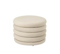 J-Line Pouf Mich - contreplaquÃƒ©/Tissu - Ãƒ©cru