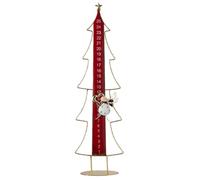 J-Line Sapin de NoÃƒ«l LED Calendrier de lââ‚¬â„¢Avent - mÃƒ©tal - Rouge NoÃƒ«l/dorÃƒ©