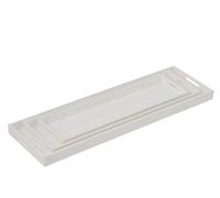 J-Line Set de 3 Plateaux dÃƒ©coratifs - Bois de Sapin - Blanc