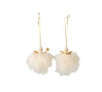 J-Line Suspension Ange - polyrÃƒ©sine - dorÃƒ©/Beige Clair - Assortiment de 2