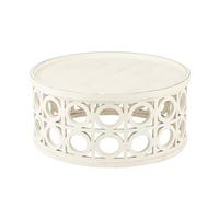 J-Line Table basse en bois de sapin/MDF blanc