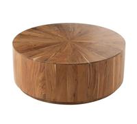 J-Line Table Basse Ronde en Bois d'acacia et MDF Naturel