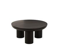Table basse ronde 90x90x40 cm en manguier noir - RAZI Noir G