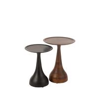 J-Line Table d'appoint Black Cognac