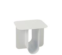 J-Line Table d'appoint carrée en métal Blanc
