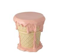 J-Line Table D'appoint Crème Glacée - polyrésine - Rose Clair/Beige