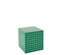 J-Line Table D'appoint Cube Carreaux - métal - Vert/Blanc