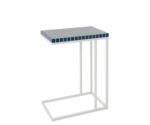J-Line Table D'appoint Rectangle Carreaux - métal - Bleu/Blanc