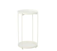 J-Line Table D'appoint Rond - métal - Blanc - Small