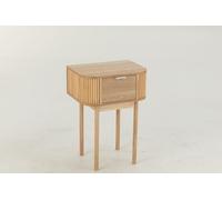 J-Line Table de Chevet Ronde en MDF/Bois de pin Naturel