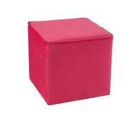 J-Line Tabouret cube en velours rose clair