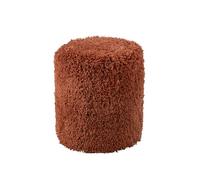 J-Line Tabouret cylindrique en polyester duveteux, brique
