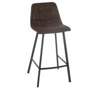 J-Line Tabouret de Bar Noir Cognac