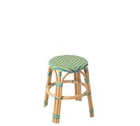 J-Line Tabouret Geo - Roseau/rotin/Bambou - Jaune/Bleu Azur - Small - 2 pièces