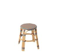 J-Line Tabouret Geo - Roseau/rotin/Bambou - Orange/Turquoise -Small - 2 pièces