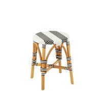 J-Line Tabouret Live - rotin - Naturel/Noir - Small