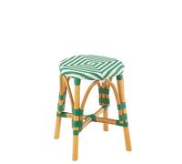 J-Line Tabouret Live - rotin - Vert foncé/Blanc - Small