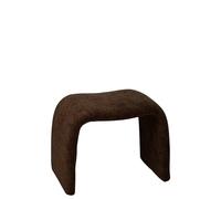 Tabouret 61x37x47 cm en tissu doux brun - TESTI