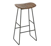 J-Line Tabouret Rectangulaire Teck Recycle - Bois - Naturel - Large