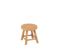 J-Line Tabouret Rond en rotin/Bois de Sapin Naturel