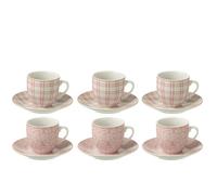 J-Line tasse + sous-tasse - céramique - rose - boîte de 6