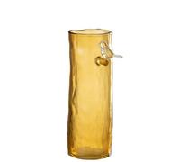 J-Line Vase Long Oiseau Verre Ocre Small