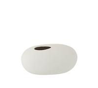 J-Line Vase Ovale Ceramique Blanc Mat Large