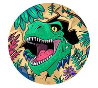 J&M DECO Decoration Gateau Anniversaire - Decoration Gateau Fondant - Décoration Coméstible Dino T-REX Motif - Cake Topper Rond 20 cm - Décoration avec Papier Comestible - Deco Anniversaire Gateau