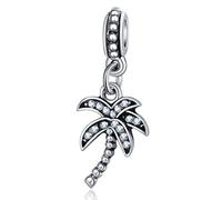 J & M Pendantes de Noix de Coco/Palmier Perle Charm avec Cristaux Transparents pour Bracelet Charms