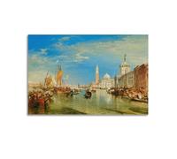 J.M.W.Turner Poster Venise - Le Dogana et San Giorgio Maggiore, C.1834 par J.M.W.Turner - Art mural sur toile - Décoration d'intérieur - 60 x 90 cm