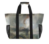 J. M. W. Turner Sac fourre-tout surdimensionné réutilisable Motif tempête de neige Bateau à vapeur Sac de voyage pour piscine Sac à provisions fourre-tout fourre-tout pour femme