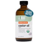 J MAC BOTANICALS Huile de castor organique pressée à froid (bouteille en verre, 200 ml, pas de goutte), huile de castor pure sans hexane, huile de castor pour le visage, la peau, huile de castor pour