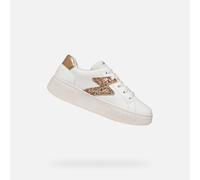 Geox J Mikiroshi Girl A Basket, Blanc/Or rosé, 36 EU
