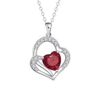 J.MOULING Collier pour femme en argent sterling 925 avec pendentif cœur en zircone - Cadeau pour femme, mère, petite amie, maman, Zircone cubique