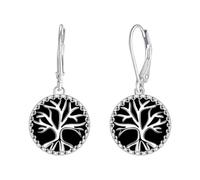 J.MUEN Boucles d'oreilles Arbre de Vie pour Femme Argent Sterling 925 Boucles d'oreilles Pendantes Femmes Bijoux Cadeaux pour Maman Épouse Petite Amie