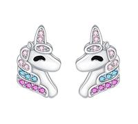 J.MUEN Boucles D'oreilles Chat/Licorne/Cheval pour Femme en Argent Sterling Boucles d'oreilles en forme D'animal Bijoux Cadeaux pour Filles