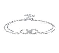 J.MUEN Bracelet Celtique pour Femme en Argent Sterling 925 - Réglable Nœud Celtique Triangulaire - Avec symbole de l'infini - pour Filles et Femmes