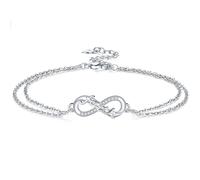 J.MUEN Femme Bracelet Foi en Argent sterling 925 - Bracelet Infini - Cadeaux pour Maman- Bijoux pour Femmes Filles