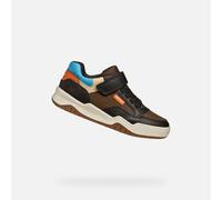 Geox J Perth Boy Baskets pour garçon Marron/Bleu LT, 31 EU, Brown Lt Blue, 31 EU