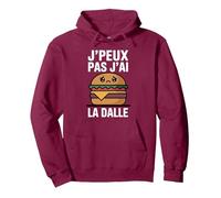 J’Peux Pas j’AI la Dalle Humour Faim Affamé Burger drôle Sweat à Capuche, Unisexe pour Adultes, Marron, L