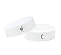 J&R - Bracelets en papier - Fabriqués en Tyvek Lot de 1000 avec 17 variétés de couleurs au choix., blanc