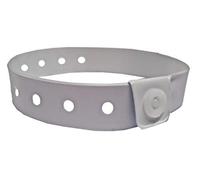 J&R Wristbands Lot de 100 bracelets en vinyle (blanc)
