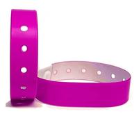 J&R Wristbands Lot de 100 bracelets en vinyle (rose fluo)