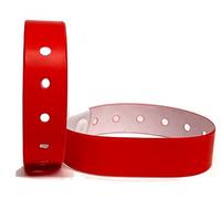 J&R Wristbands Lot de 100 bracelets en vinyle (rouge)