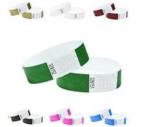 J&R Wristbands Lot de 100 en Tyvek 3/4 pouce, bracelets en papier utilisés pour les événements, les boîtes de nuit, les parcs aquatiques (Vert)