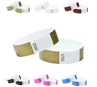 J&R Wristbands Lot de 100 en Tyvek 3/4 pouce, bracelets en papier utilisés pour les événements, les boîtes de nuit, les parcs aquatiques (Or, 19 x 254 millimètres)