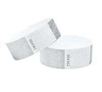 J&R Wristbands Lot de 100 en Tyvek 3/4 pouce, bracelets en papier utilisés pour les événements, les boîtes de nuit, les parcs aquatiques (Argent, 19 x 254 millimètres)