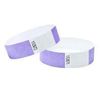 J&R Wristbands Lot de 100 en Tyvek 3/4 pouce, bracelets en papier utilisés pour les événements, les boîtes de nuit, les parcs aquatiques (Lavande)