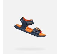 Geox J FUSBETTO BO Sandale, bleu marine/orange, 25 EU
